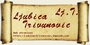 Ljubica Trivunović vizit kartica